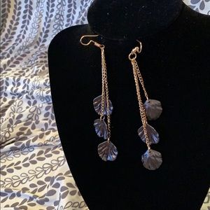 Brown leaf earrings